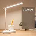 LED Eye Protection Desk Lamp Pen Holder With Clock