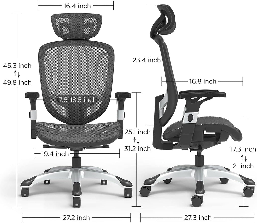 Hyken Ergonomic Mesh Swivel Task Chair Adjustable Black Office Chair