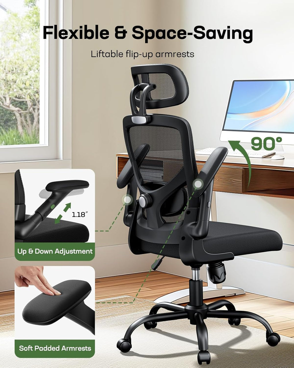 Ergonomic Mesh Office Chair High Back With Lumbar Support
