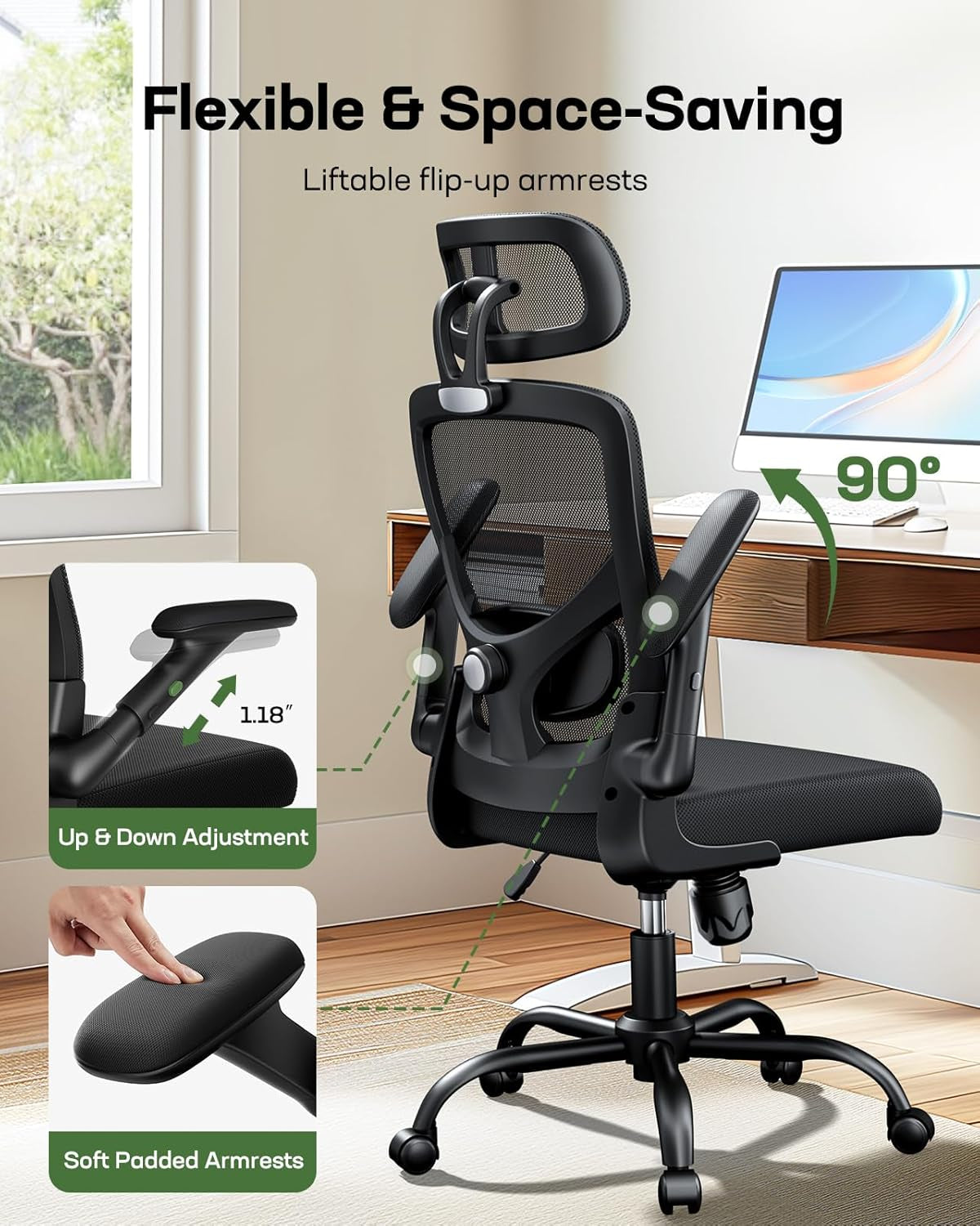 Ergonomic Mesh Office Chair High Back With Lumbar Support