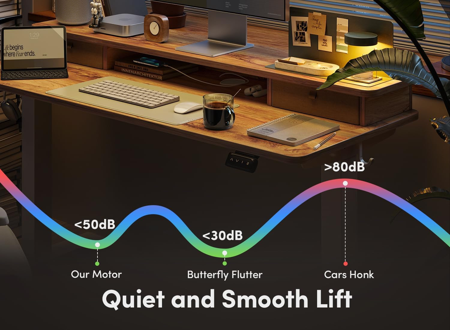 48 By 24 Inch Height Adjustable Electric Standing Desk With Double