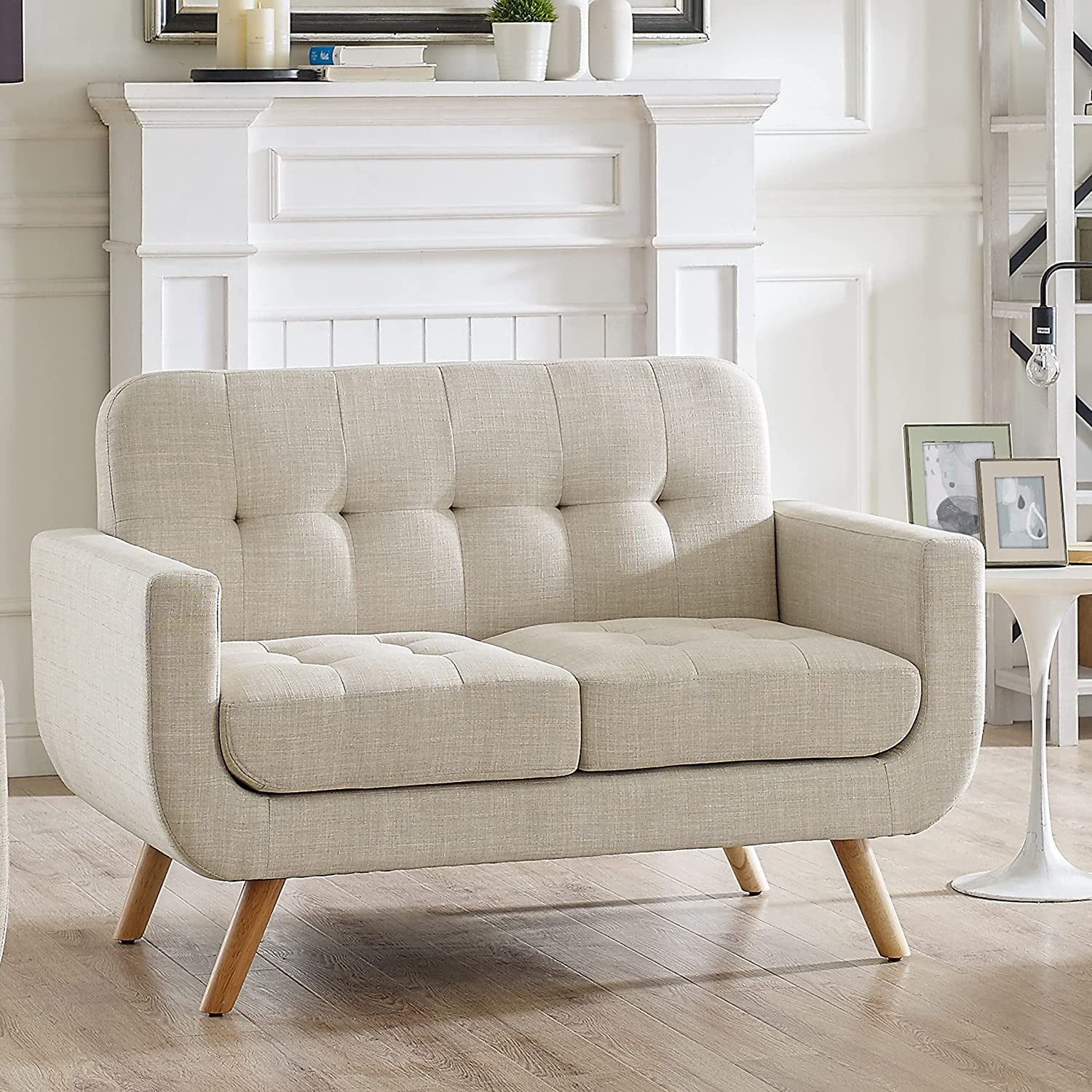 Beige Accent Armchair For Living Room Modern Design