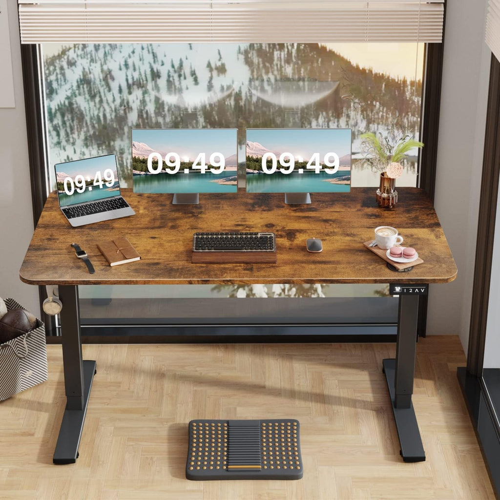 Electric Height Adjustable Standing Desk 55 X 24 Inch With Memory