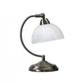 Small Bankers Lamp Desk Light Table Lamp with Marbleized White Glass
