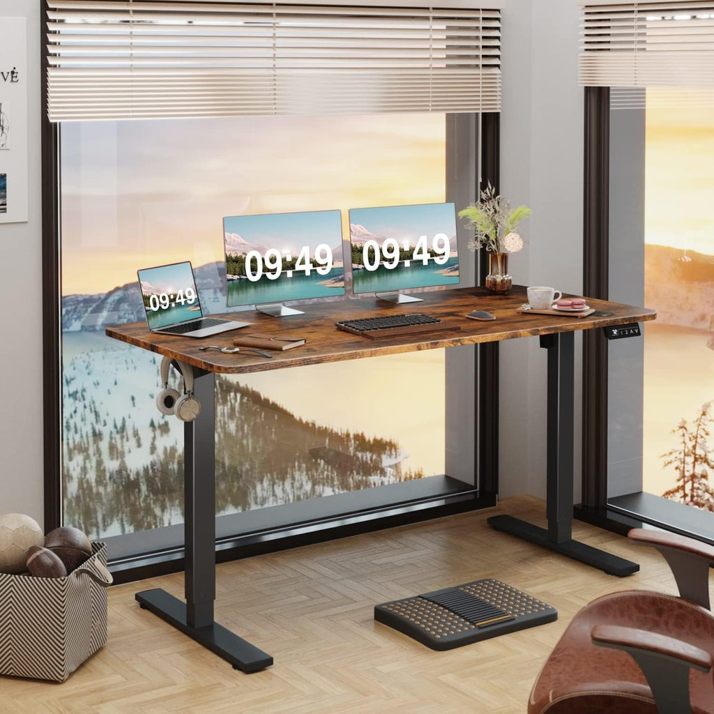 Electric Height Adjustable Standing Desk 55 X 24 Inch With Memory