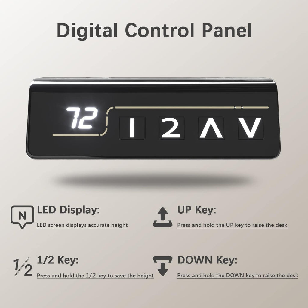 Electric Height Adjustable Standing Desk 55 X 24 Inch With Memory