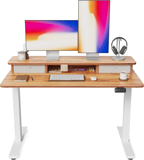 48 By 24 Inch Height Adjustable Electric Standing Desk With Double